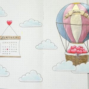 Bullet Journal febrero con acuarela metalizada