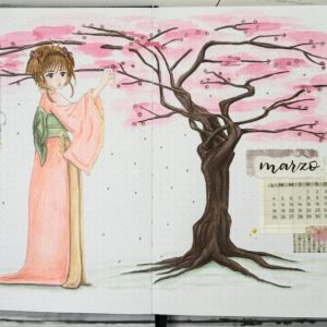 Bullet Journal marzo con Sakura