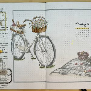Bullet Journal mayo con acuarela (online)